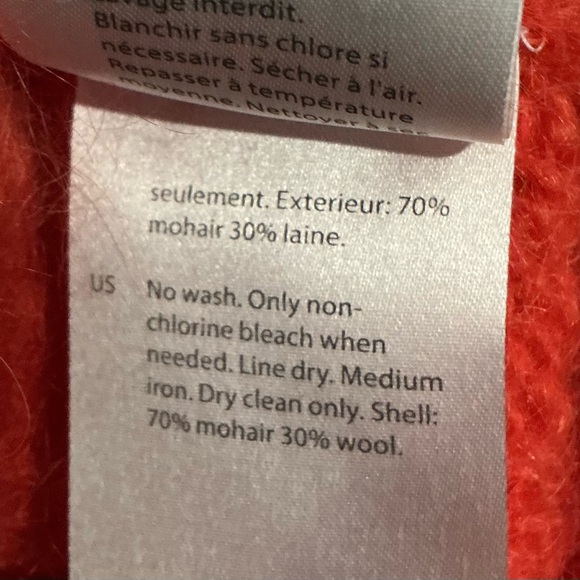 NWT COS Mohair / Wool Blend Sweater Vest Orange ASO Wednesday / Size XS - Picture 7 of 7